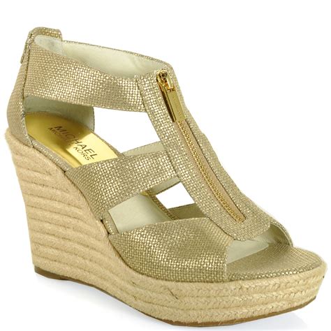 espadrilles michael kors gold|Michael Kors espadrille wedges.